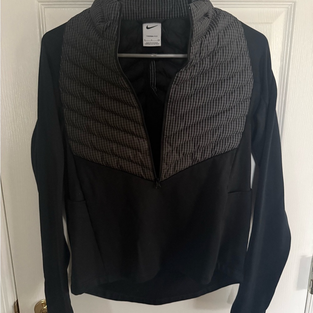 Nike Black and Gray Quarter-Zip Running Jacket